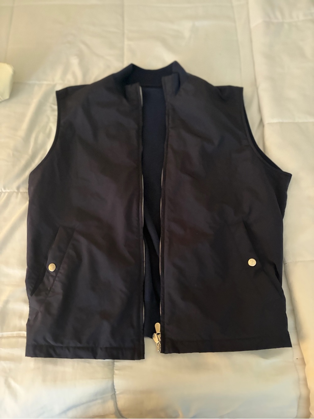 Brunello Cucinelli Navy Quilted Zip Vest - M